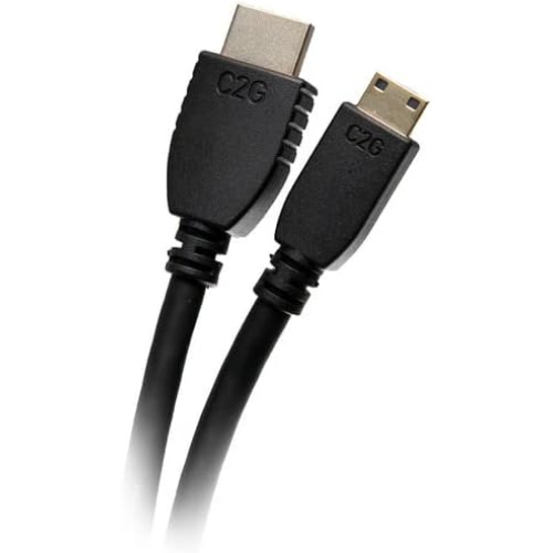 Mini HDMI to HDMI Ethernet Cable, 4k High Speed HDMI Cable, Black 60 hz HDMI Cable, HDMI Cable 6 ft, 1 Count, C2G 50619