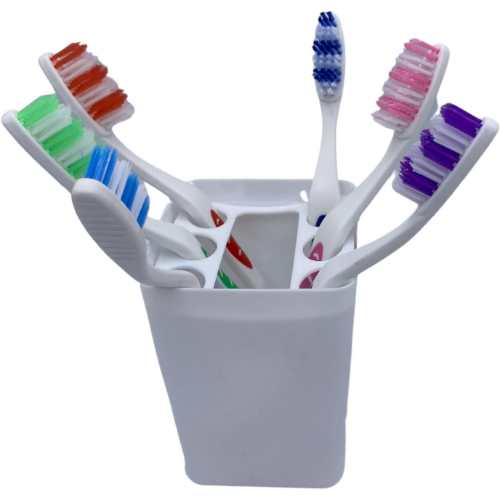 MODAIO-6-ct of Toothbrushes with Cup & Holder