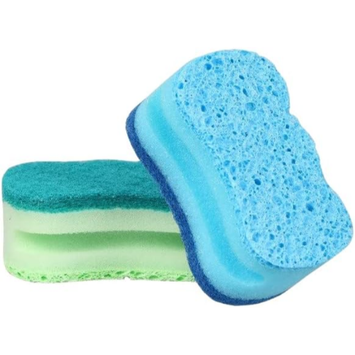 BRBCA - Scrub Buddies Nail Guard Sponges, 3-ct. Bonus Packs (Green-Blue) - (1-Pack)