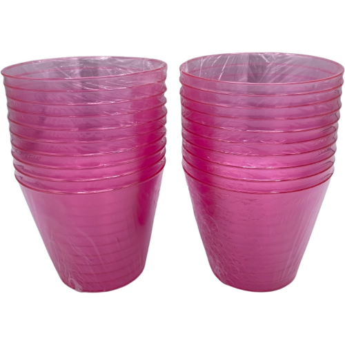 MODAIO-Translucent Plastic Cups, 16 oz. 10/pc - 2/packs - Total 20 cups (Pink)