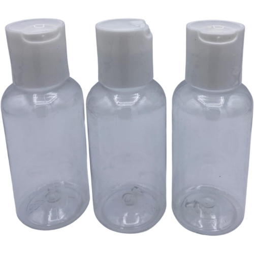 BRBCA - Bath & Shower Clear Plastic Travel Bottles for Liquids Toiletries Shampoo Lotion Conditioner - 3oz Each / 88ml - 3-Pack (Clear)