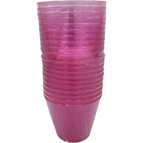 MODAIO-Translucent Plastic Cups, 16 oz. 10/pc - 2/packs - Total 20 cups (Pink)