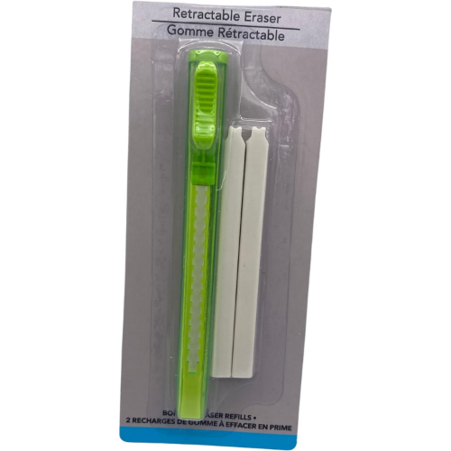 BRBCA - Retractable Eraser Pens with 2 Refills, 4.75 in. Included 2 Eraser Refills. (Green)