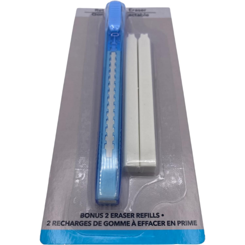 BRBCA - Retractable Eraser Pens with 2 Refills, 4.75 in. Included 2 Eraser Refills. (Blue)