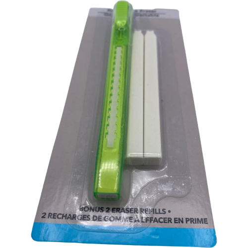 BRBCA - Retractable Eraser Pens with 2 Refills, 4.75 in. Included 2 Eraser Refills. (Green)