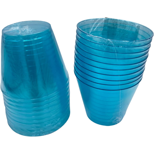 MODAIO-Translucent Plastic Cups, 16 oz. 10/pc - 2/packs - Total 20 cups (Blue)