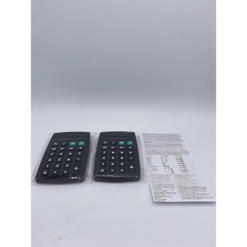 Black Pocket Calculator (Battery Included) Eight(8) Digit Display (4.5" x 2.75") - (2-Packs)