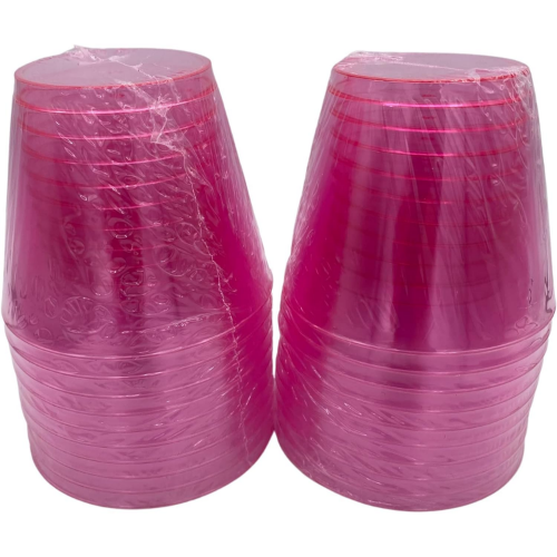 MODAIO-Translucent Plastic Cups, 16 oz. 10/pc - 2/packs - Total 20 cups (Pink)