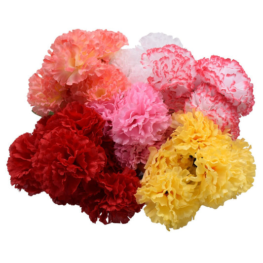 7-Stem Artificial Carnation Bushes, 13x4 in. (Pack of 48)