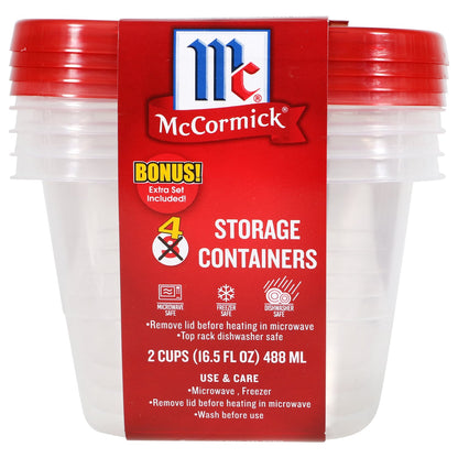 2 Cups Storage Containers, 4-ct. Packs (Pack of 36)