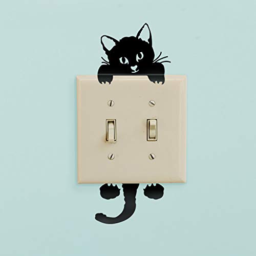 Vinyl Art Decal - Kitty Cat - 8" x 3" - Cute Home Apartment Kids Boy Girl Bedroom Nursery Playroom Living Room Light tch Decor - Laptop Computer Car Bumper Sticker