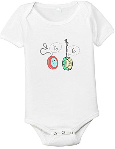 Yo Yo  One Piece Bodysuit Style Shirt  0-3 Months  White