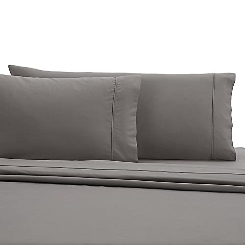 350-Thread-Count StandardQueen Pillowcases in Dark Grey