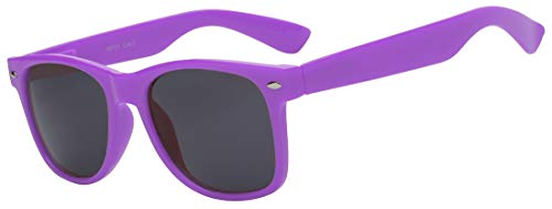 Kids Polarized Smoke Lens Sunglasses Anti Glare Purple Matte Frame