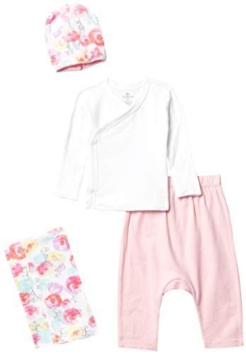 4-Piece  Cotton Take Me Home Gift Set, Rose Blossom, 0-3 Months