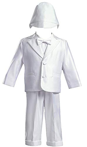 White  Christening Baptism Tuxedo  0-3 Months