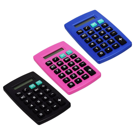 8-Digit Pocket Calculators, 4.5x2.75 in. (Pack of 24)