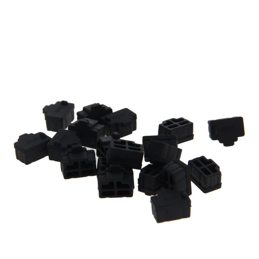 20Pcs Ethernet Hub Port RJ45 Silicone Anti-Dust Cover Plugs Protector Cap Port Stopper for Female Port Black for TV, Computer