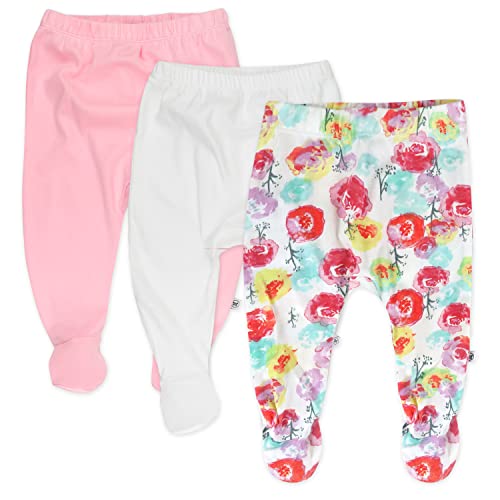 Baby 3-Pack  Cotton Footed Harem Pants, Rose Blossom,