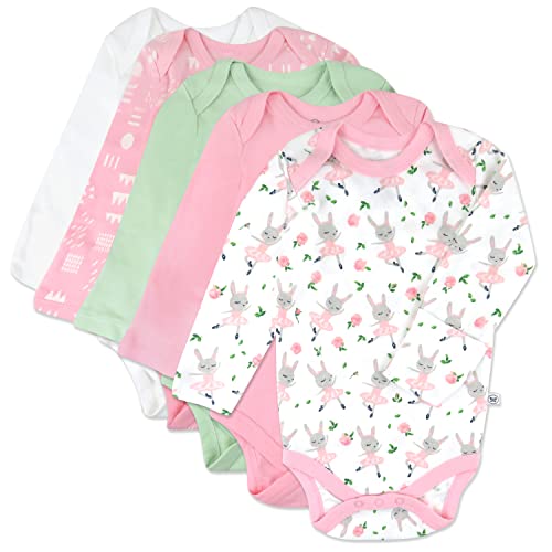 Baby 5-Pack  Cotton Long Sleeve Bodysuits, 5 Pack Tutu Cute, 0-3 Months