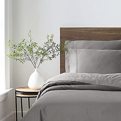 350-Thread-Count StandardQueen Pillowcases in Dark Grey