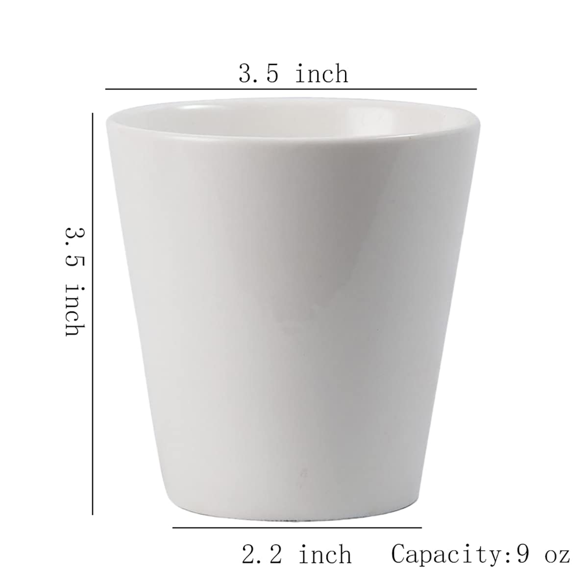 2 Pcs Simple White Ceramic Mouthwash Cups, Bathroom Brushing Cup, 9 Oz