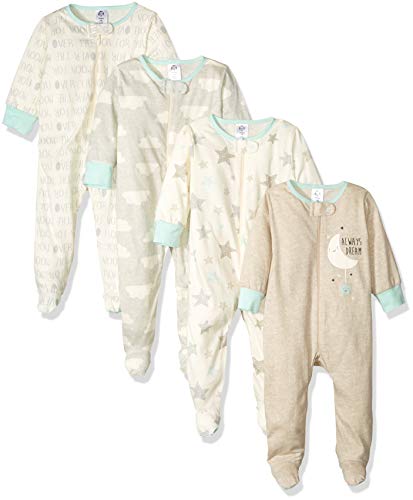 Baby 4 Pack Sleep  N Play Footie, Elephants, 0-3 Months