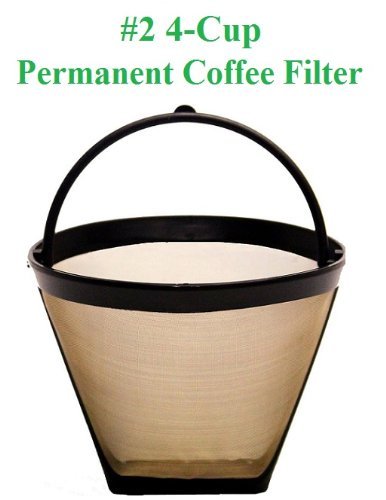 1 X 4-Cup Cone Shape Permanent Coffee Filter fits 4 Cup Coffeemakers