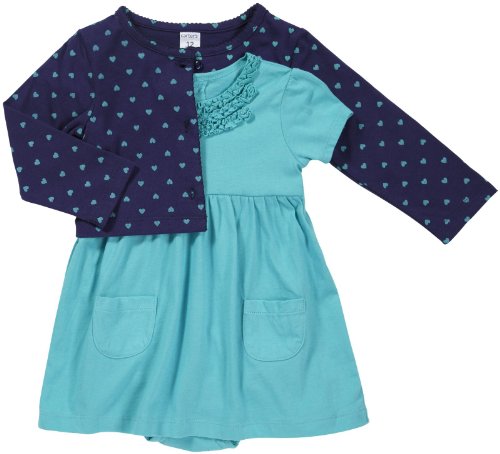 2-pc Dress Set - Solid Turquoise-NB