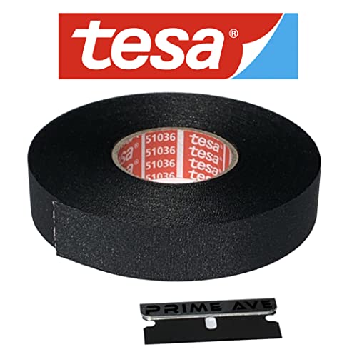 (1) Razor Blade + (1) Genuine Tesa Tape 51036 -Tesa's Most Advanced High Heat Harness Tape Compatible with Mercedes, BMW, Audi, VW & Porsche | Made in Germany