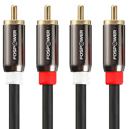 (3 Feet) 2 RCA M/M Stereo Audio Cable [24K Gold Plated | Copper Core] 2RCA Male to 2RCA Male [Left/Right] Premium Sound Quality Plug