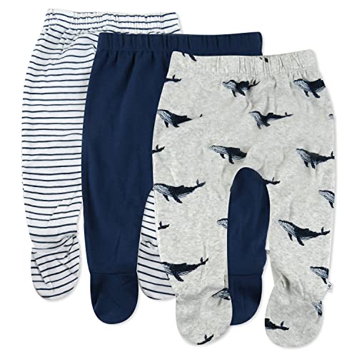 Baby 3-Pack  Cotton Footed Harem Pants, Whales, 3-6 Months