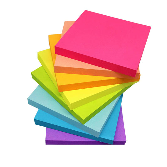 (8 Pack) Sticky Notes 3x3 Inches,Bright Colors Self-Stick Pads, Easy to Post for Home, Office, Notebook, 8 Pads/Pack