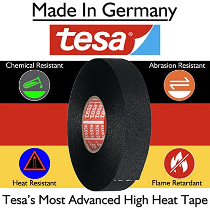 (1) Razor Blade + (1) Genuine Tesa Tape 51036 -Tesa's Most Advanced High Heat Harness Tape Compatible with Mercedes, BMW, Audi, VW & Porsche | Made in Germany