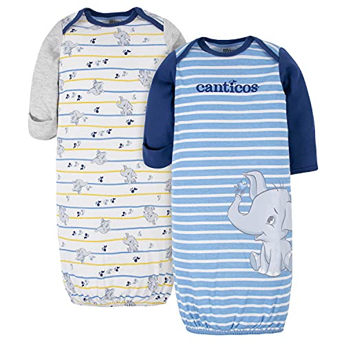 Unisex-Baby Boys  2-Pack Gowns, Blue, 0-6 Months