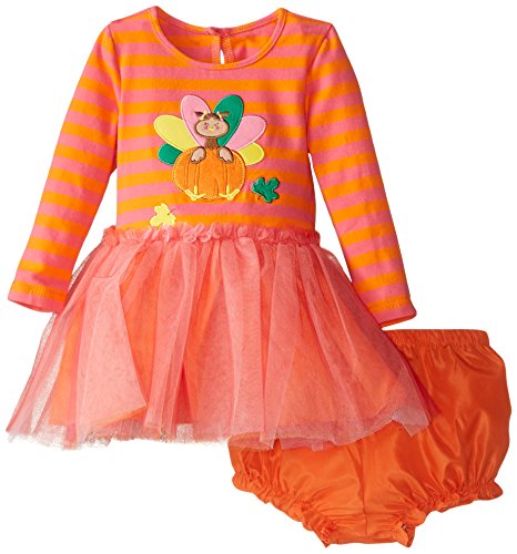 Baby Girls Turkey Tutu Dress, Pink Orange, 18 Months