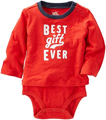 B gosh Baby Holiday Bodysuit,Red,3M