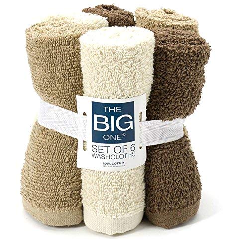 6-pack Solid Washcloths Linen)