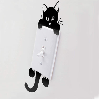 Vinyl Art Decal - Kitty Cat - 8" x 3" - Cute Home Apartment Kids Boy Girl Bedroom Nursery Playroom Living Room Light tch Decor - Laptop Computer Car Bumper Sticker