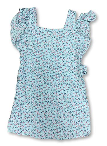 Girls Floral Cold Shoulder Dress -Blue Print 2T