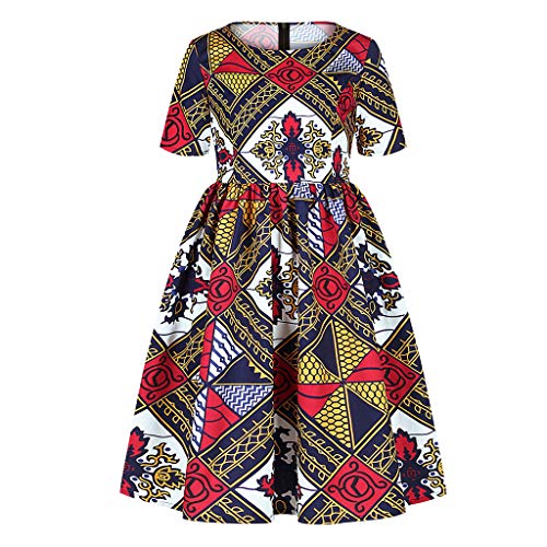 2020 Summer Toddler Little Girls African Dresses, Girl Ethnic Boho Print Style Long Maxi Dress 7-12 Years Gold