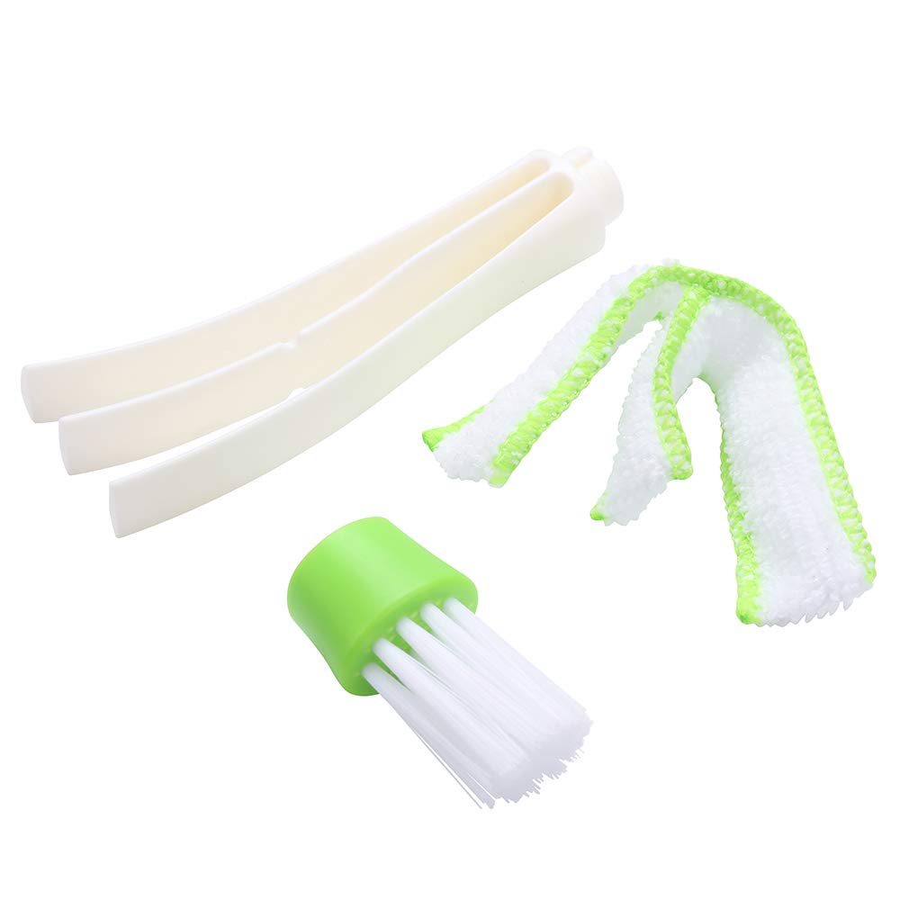 Mini Duster, Double Ended Vent Duster & Brush, for Computer Keyboards, Fans, Air Conditions, Car Air Outlets, Quick Clean, Removable Cloth Cover, Portable & Precision Dusting Tool