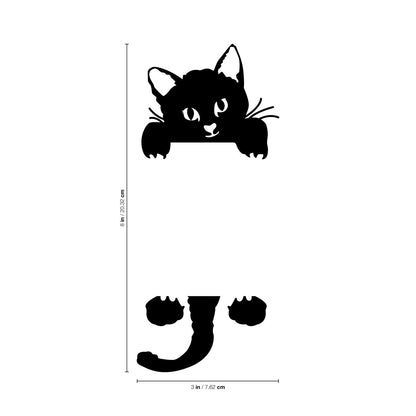 Vinyl Art Decal - Kitty Cat - 8" x 3" - Cute Home Apartment Kids Boy Girl Bedroom Nursery Playroom Living Room Light tch Decor - Laptop Computer Car Bumper Sticker