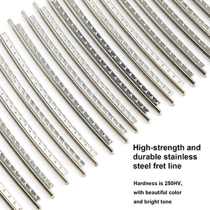 Guitar Fret Wires 2.7mm 24 Frets Stainless Steel Fretwire Compatible with Fender Electric Guitar B Guitar Fingerboard