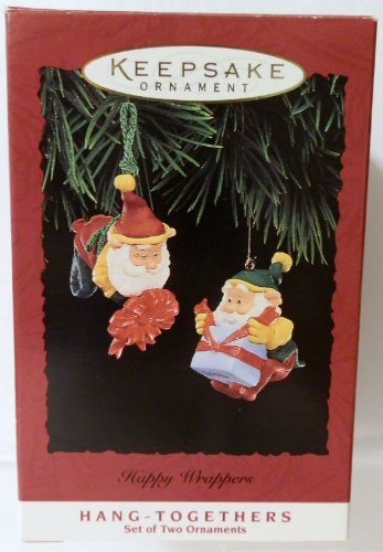 QX6037 Happy Wrappers 2 Peice Set 1995 Keepsake Ornament