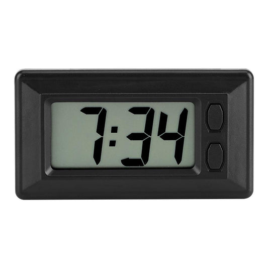 Ultra Thin Digital Clock, LCD Screen Digital Clock Table Car board Desk Electronic Clock Date Time Calendar Display with Adhesive Pad for Home Kitchen Office, 3.0x1.7x0.7inch, Black