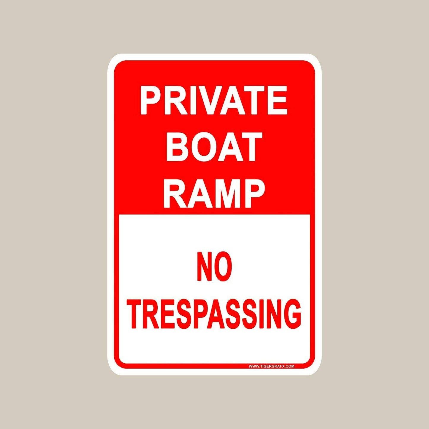 Private Boat Ramp No Tresping Camp Boat Launch Indoor/Outdoor Metal Sign