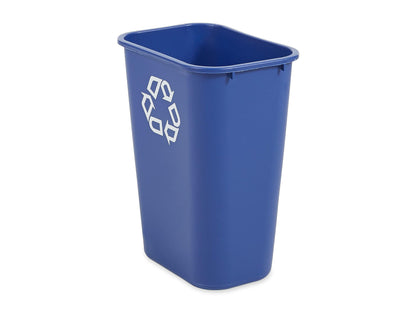 295773BE Large ide Recycle Container w/Symbol, Rectangular, Plastic, 41.25qt, Blue