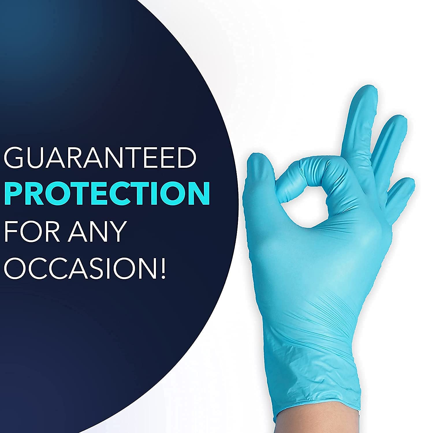 NuGard Powder-Free Nitrile Disposable Exam Gloves, Industrial Medical Examination, Latex Free Rubber, Non-Sterile, Food Safe, Ultra-Strong, Pack of 100, Blue - Size Extra Large