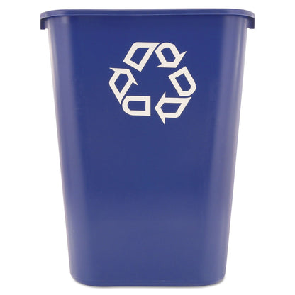 295773BE Large ide Recycle Container w/Symbol, Rectangular, Plastic, 41.25qt, Blue